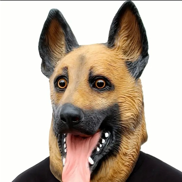 EAGLES UNDERDOGS GERMAN SHEPPARD HALLOWEEN MASK RUBBER DOG MASK - Picture 1 of 1